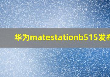 华为matestationb515发布会