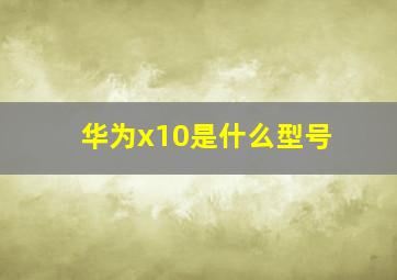 华为x10是什么型号