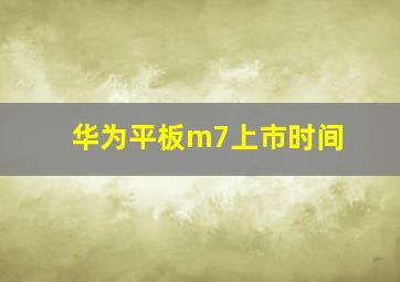 华为平板m7上市时间