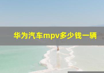 华为汽车mpv多少钱一辆