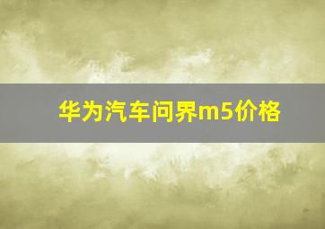 华为汽车问界m5价格