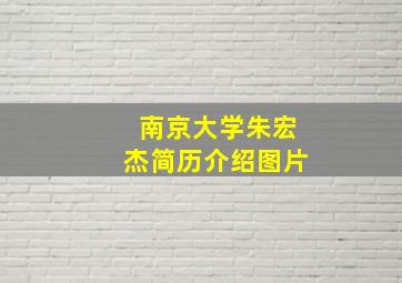 南京大学朱宏杰简历介绍图片