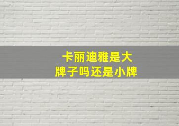 卡丽迪雅是大牌子吗还是小牌