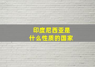 印度尼西亚是什么性质的国家