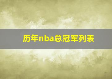 历年nba总冠军列表