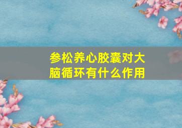 参松养心胶囊对大脑循环有什么作用