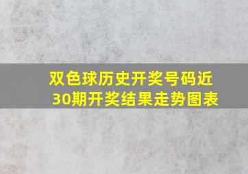 双色球历史开奖号码近30期开奖结果走势图表