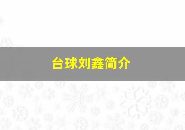 台球刘鑫简介