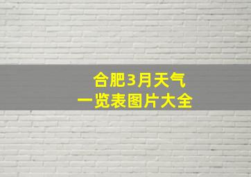 合肥3月天气一览表图片大全