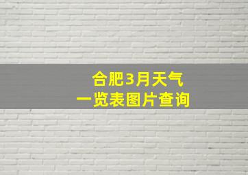 合肥3月天气一览表图片查询