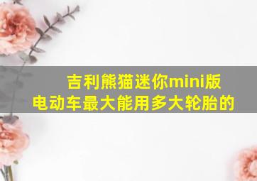 吉利熊猫迷你mini版电动车最大能用多大轮胎的