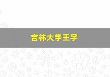 吉林大学王宇