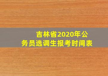 吉林省2020年公务员选调生报考时间表