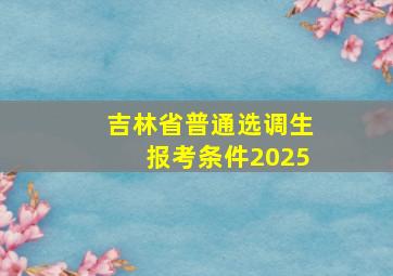 吉林省普通选调生报考条件2025