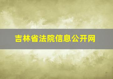 吉林省法院信息公开网