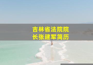 吉林省法院院长张建军简历