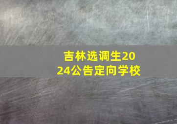 吉林选调生2024公告定向学校