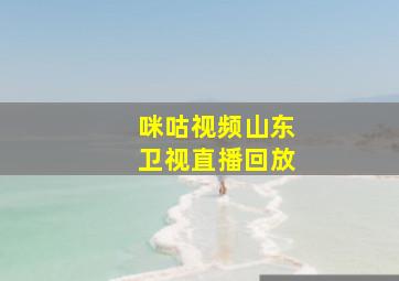 咪咕视频山东卫视直播回放