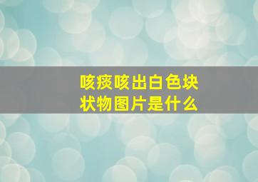 咳痰咳出白色块状物图片是什么