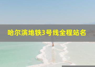 哈尔滨地铁3号线全程站名