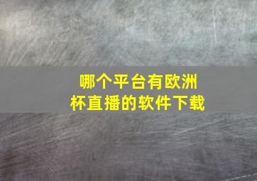 哪个平台有欧洲杯直播的软件下载