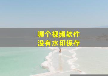 哪个视频软件没有水印保存