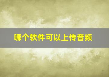 哪个软件可以上传音频