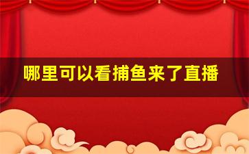 哪里可以看捕鱼来了直播