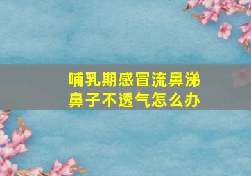 哺乳期感冒流鼻涕鼻子不透气怎么办