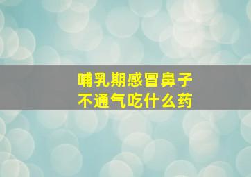 哺乳期感冒鼻子不通气吃什么药