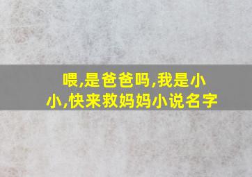 喂,是爸爸吗,我是小小,快来救妈妈小说名字