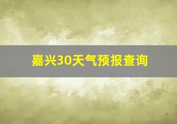 嘉兴30天气预报查询