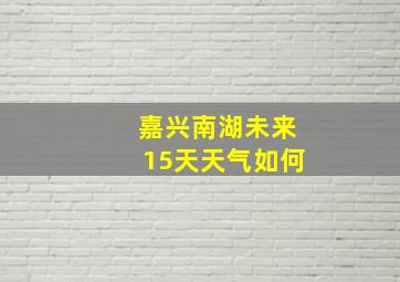 嘉兴南湖未来15天天气如何