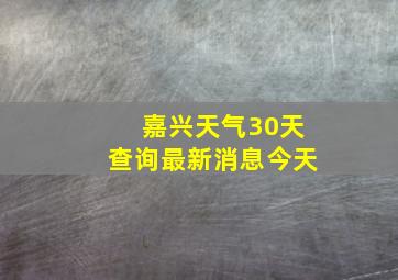 嘉兴天气30天查询最新消息今天