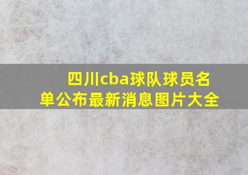 四川cba球队球员名单公布最新消息图片大全