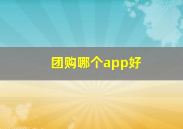 团购哪个app好