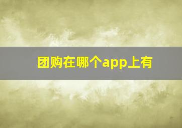 团购在哪个app上有