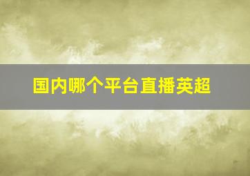 国内哪个平台直播英超