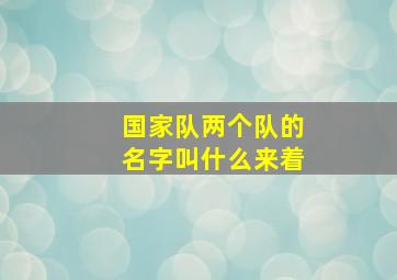 国家队两个队的名字叫什么来着