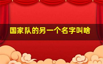 国家队的另一个名字叫啥