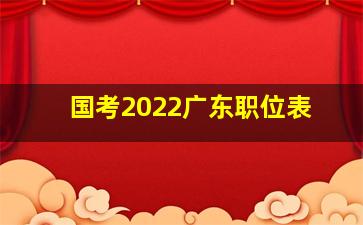 国考2022广东职位表