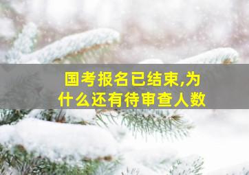 国考报名已结束,为什么还有待审查人数