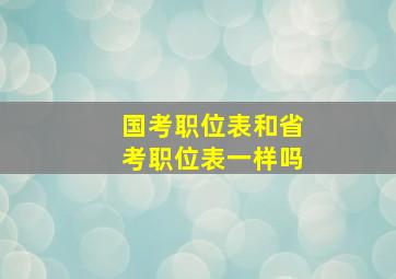 国考职位表和省考职位表一样吗