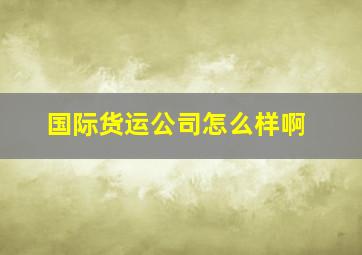 国际货运公司怎么样啊