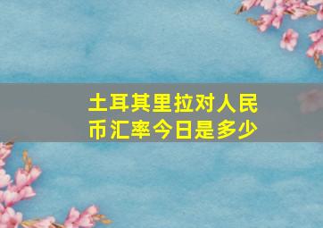 土耳其里拉对人民币汇率今日是多少