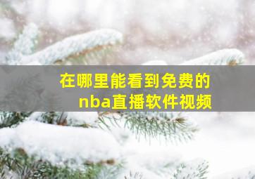 在哪里能看到免费的nba直播软件视频