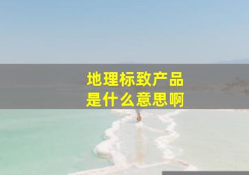 地理标致产品是什么意思啊