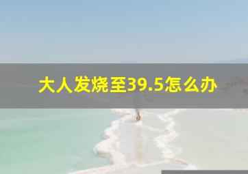 大人发烧至39.5怎么办