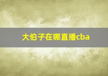 大伯子在哪直播cba