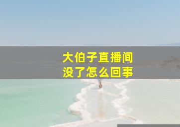 大伯子直播间没了怎么回事